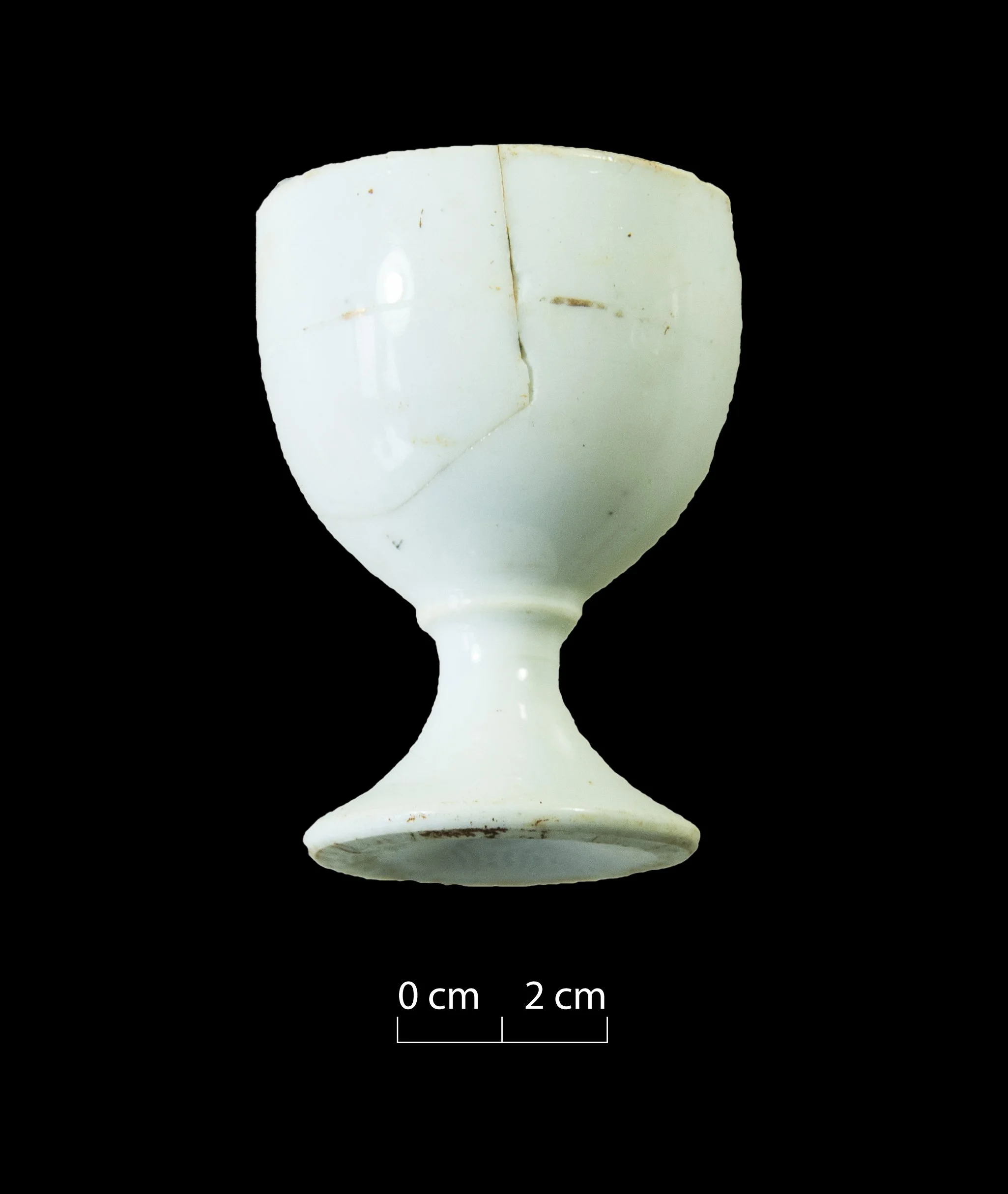 White porcelain eggcup, found at the Jensens' property.