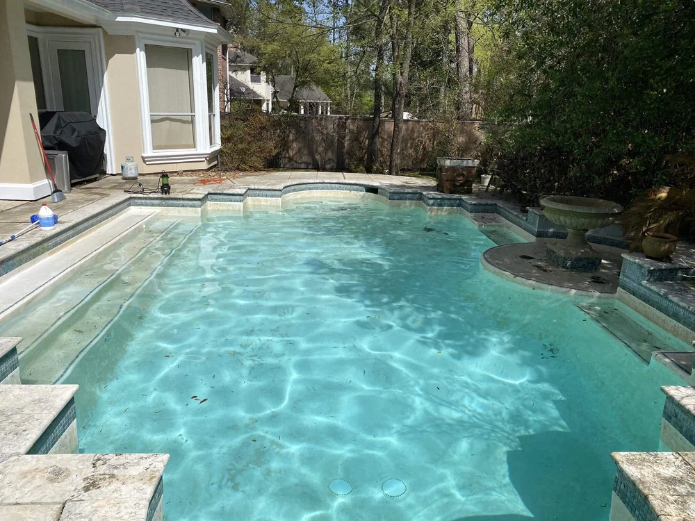 Sparkling clean pool water