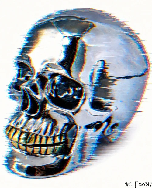 Blue Chrome Skull