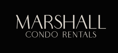 Marshall Condo Rentals logo with black background and white text.