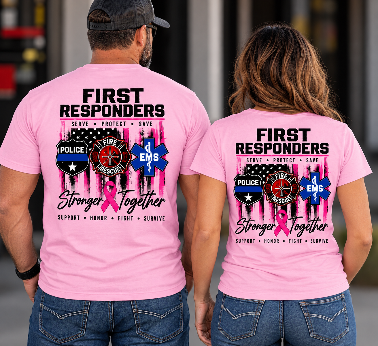 First Responders Breast Cancer Awareness Shirt