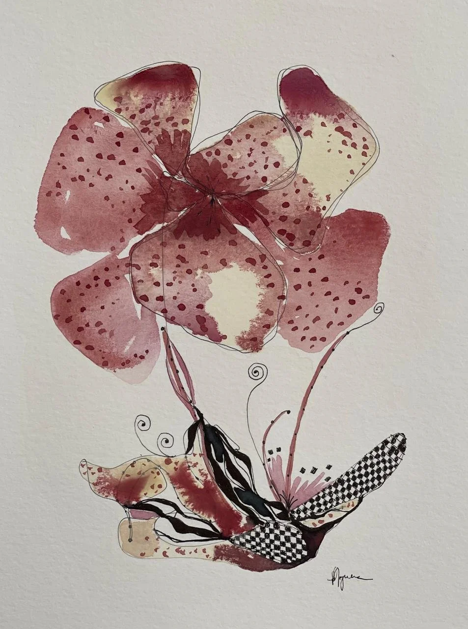 Obra original, exclusiva Tam: A5 Técnica: mista (aquarela/ nanquim) Canson 300g/m2  Hot pressed/satinado