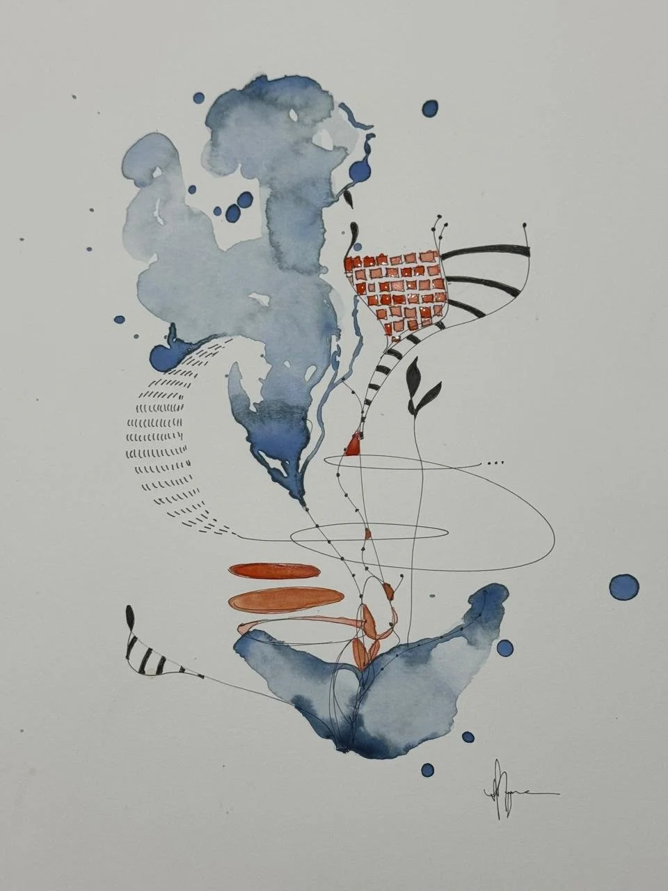 Obra original; exclusiva; 24x30cm; Técnica: mista (aquarela/ nanquim) Canson 300g/m2 Hot pressed/satinado