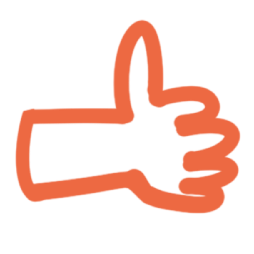 Une icône représentant un pouce rouge faisant un like.