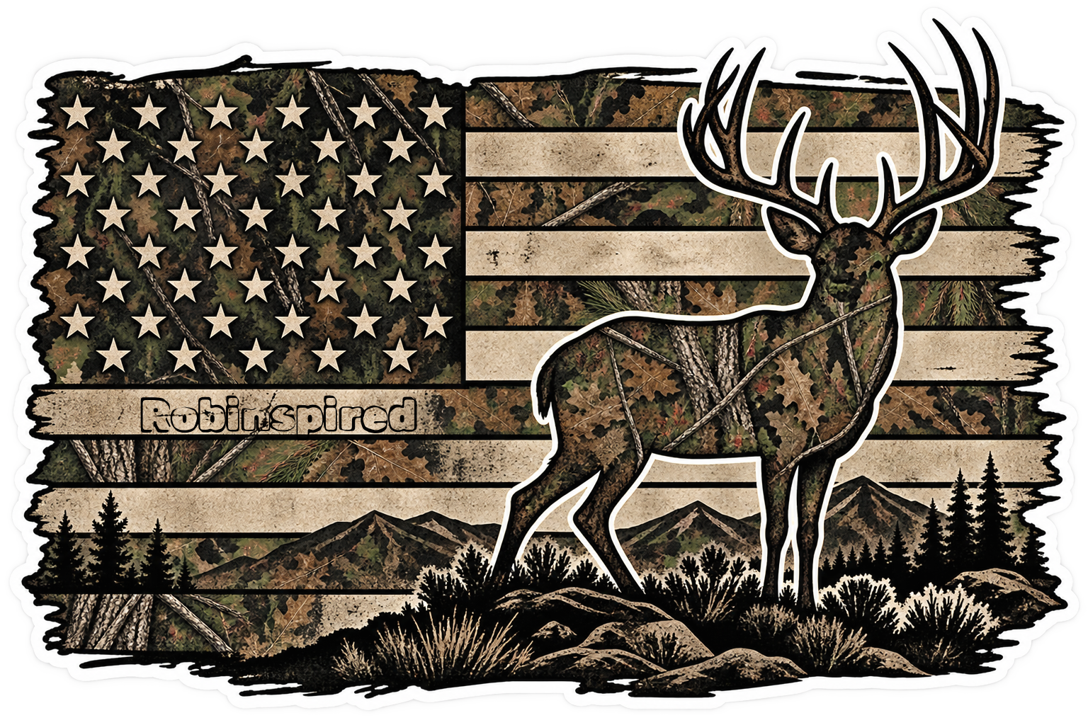 Camo deer flag
