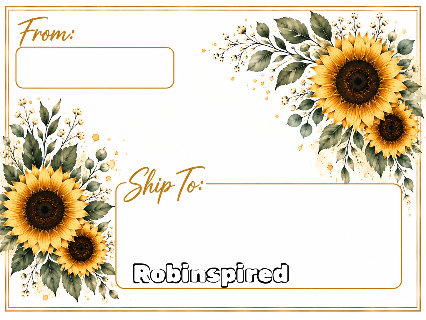 Sunflowers Label