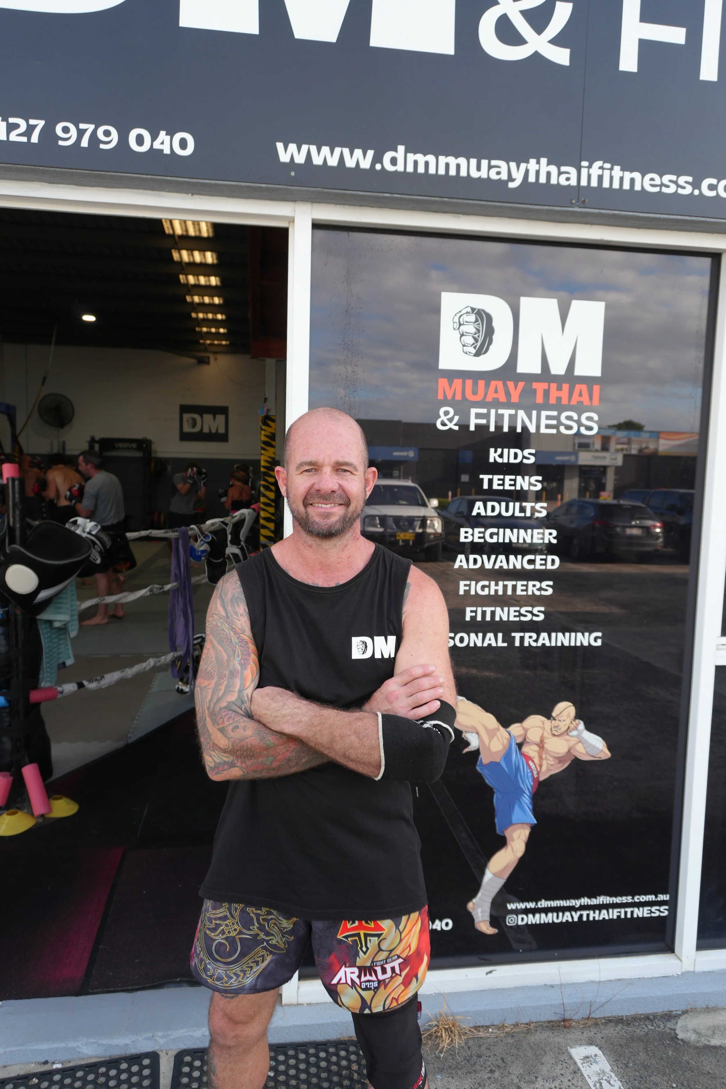 Head coach Dave McIntosh outside DM Muay Thai & Fitness in Tweed Heads South