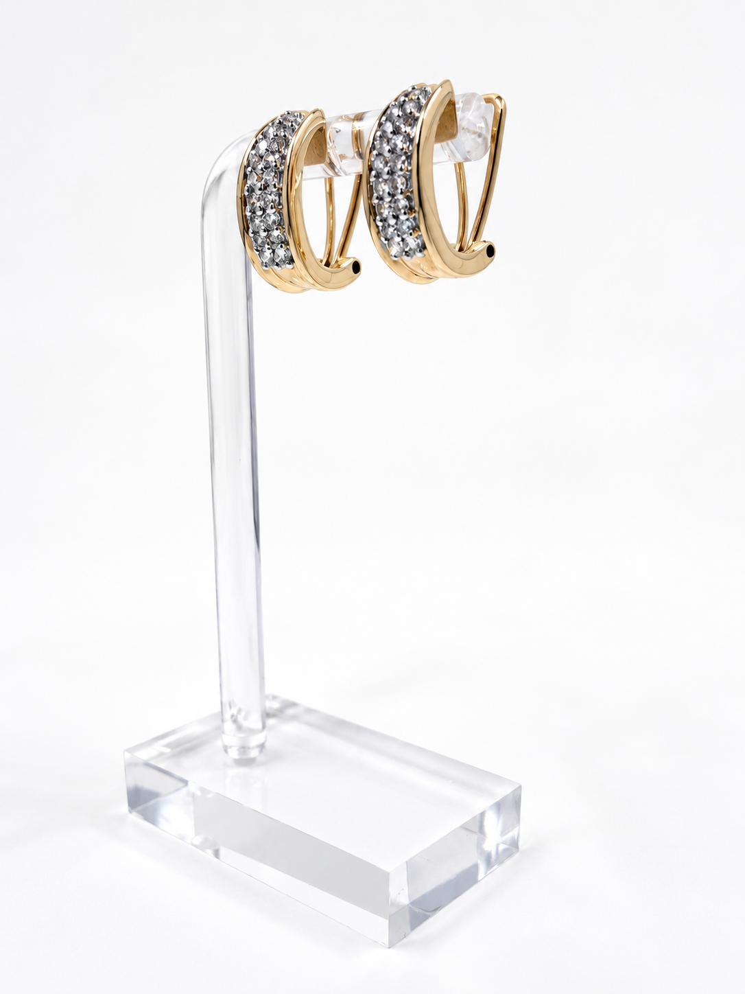 Natural Diamond J-Hoop Earrings