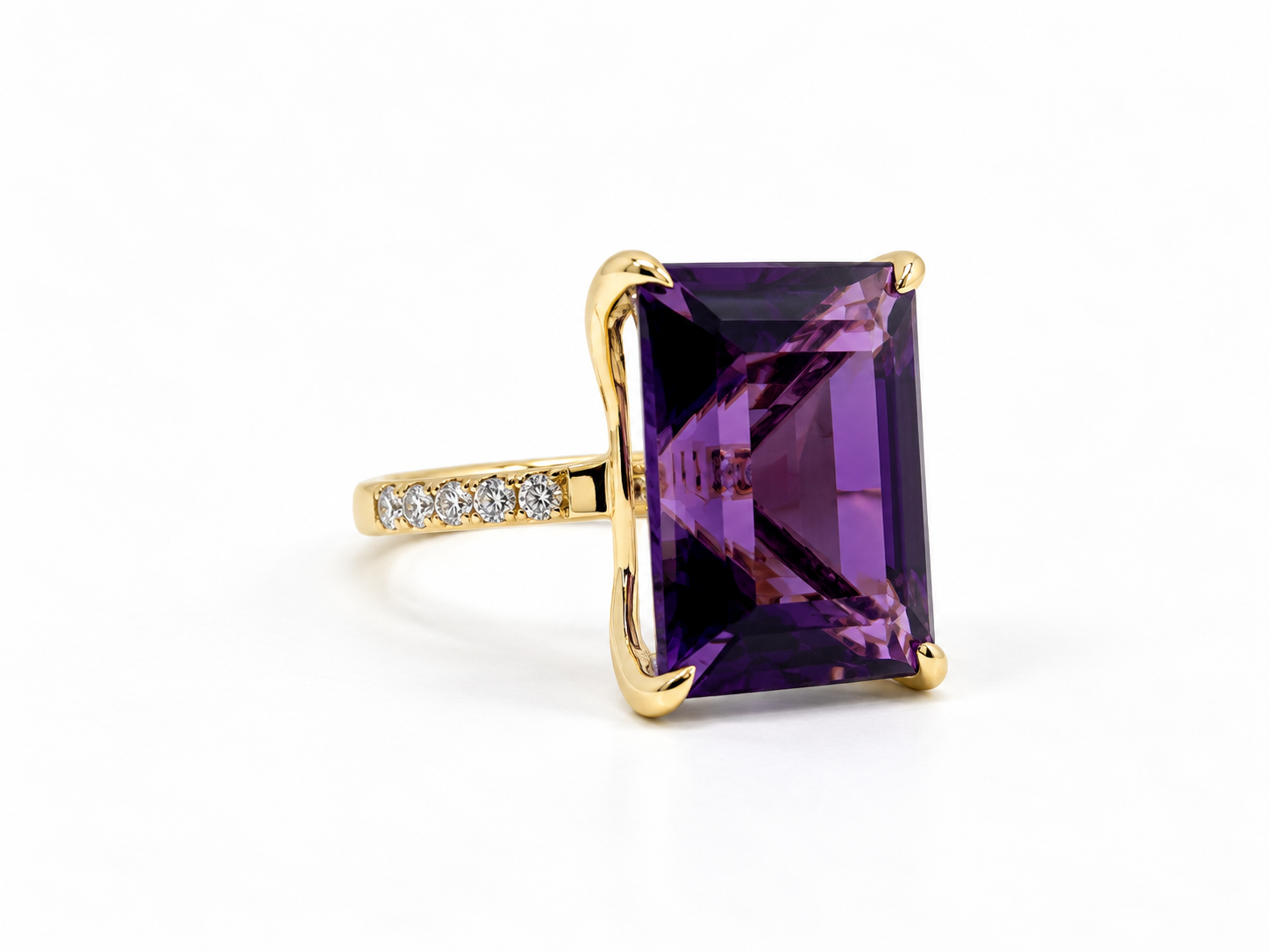 17.63 Carat Amethyst and Diamond Ring