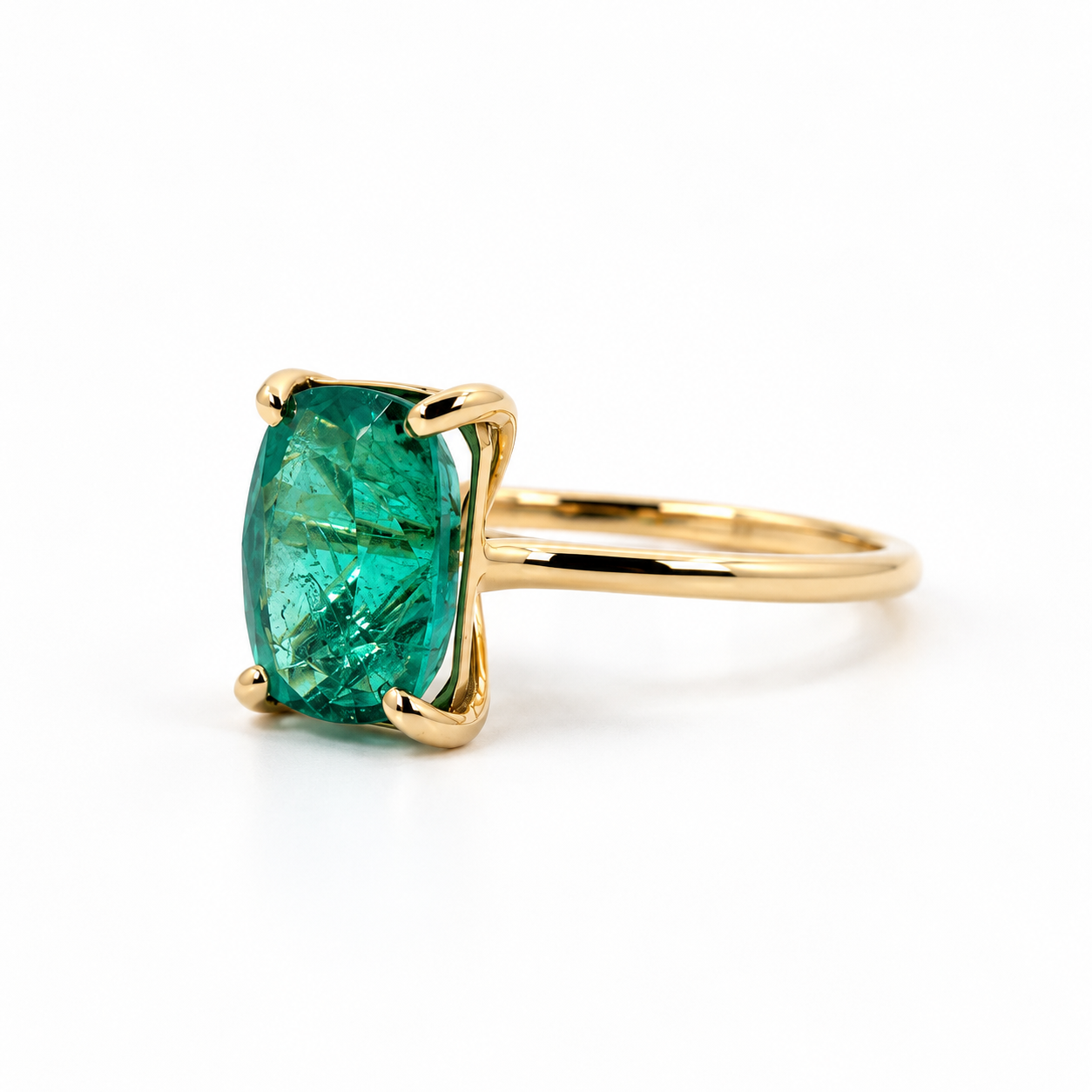 Classic Emerald Solitaire Ring