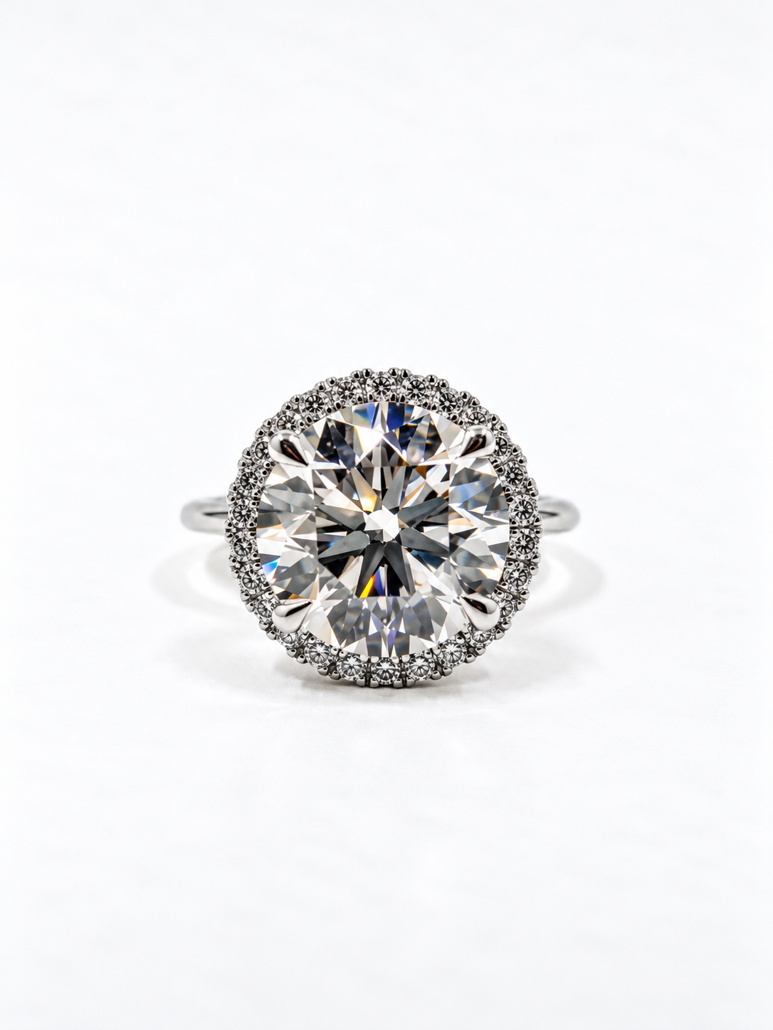 4.30 Carat Round Diamond Halo Ring