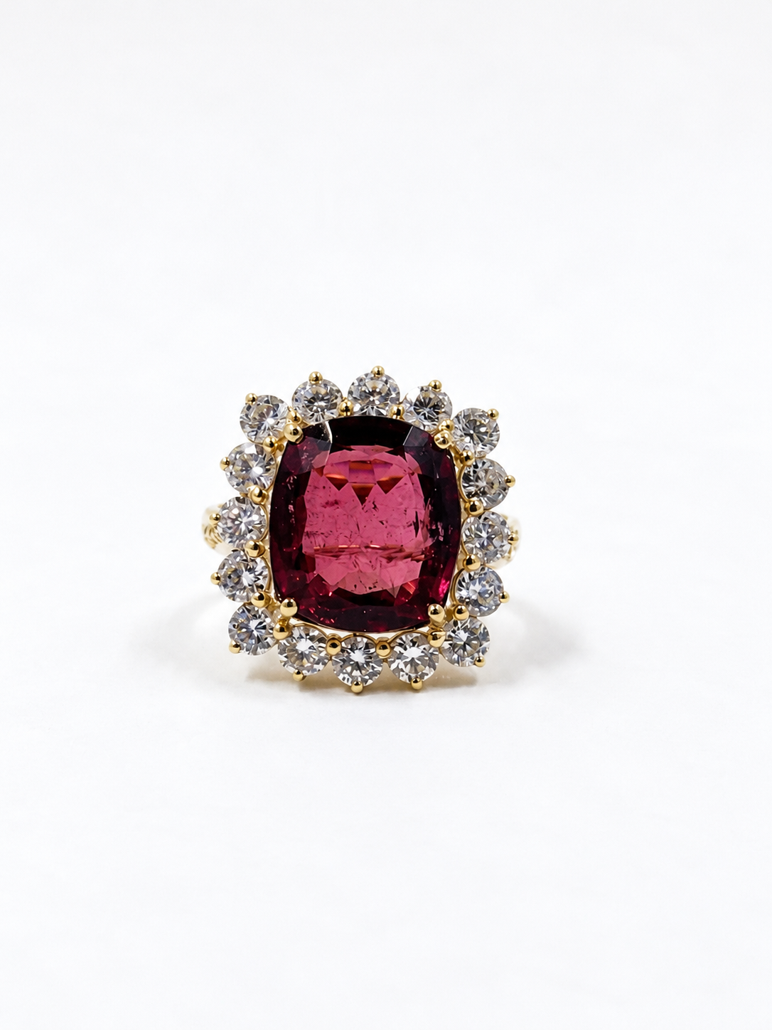 5.87 Carat Tourmaline & Diamond Halo Ring