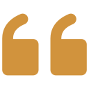 Two gold quotation marks on a white background.