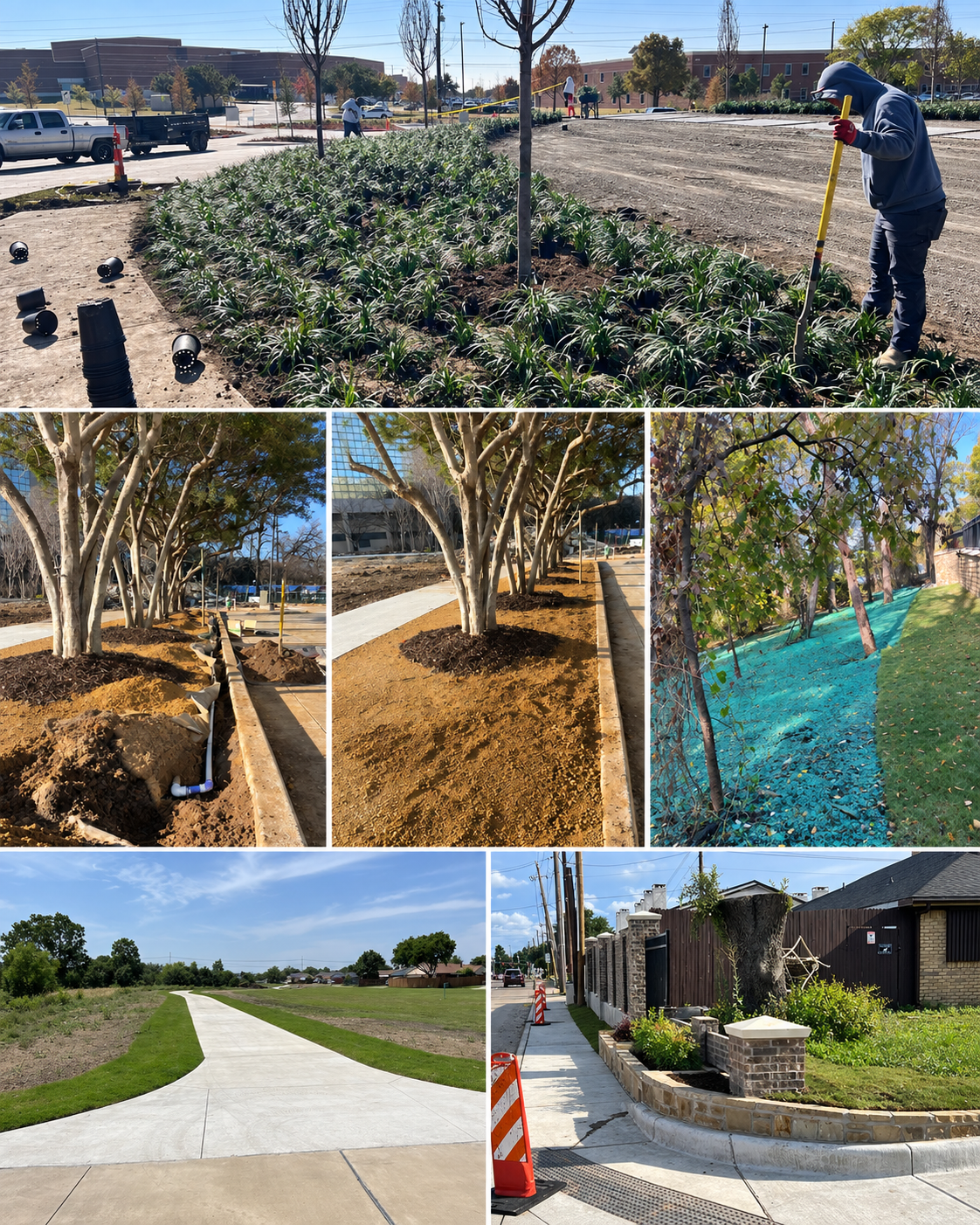 RIIS commercial landscape, irrigation, sod, and site restoration projects