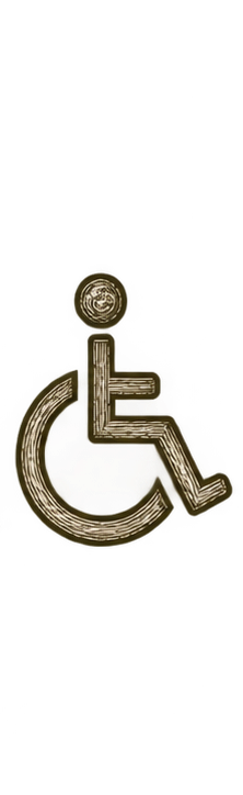 Disabled parking symbol with a person in a wheelchair icon.
