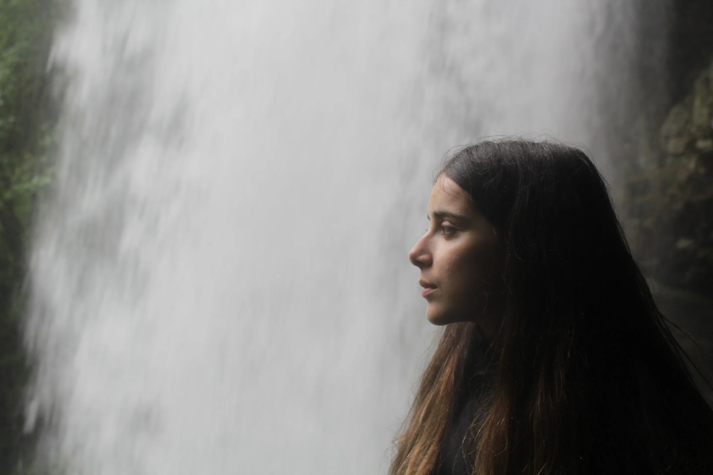 Leeloo at the Waterfall, Silver Falls, Oregon, 2021.
