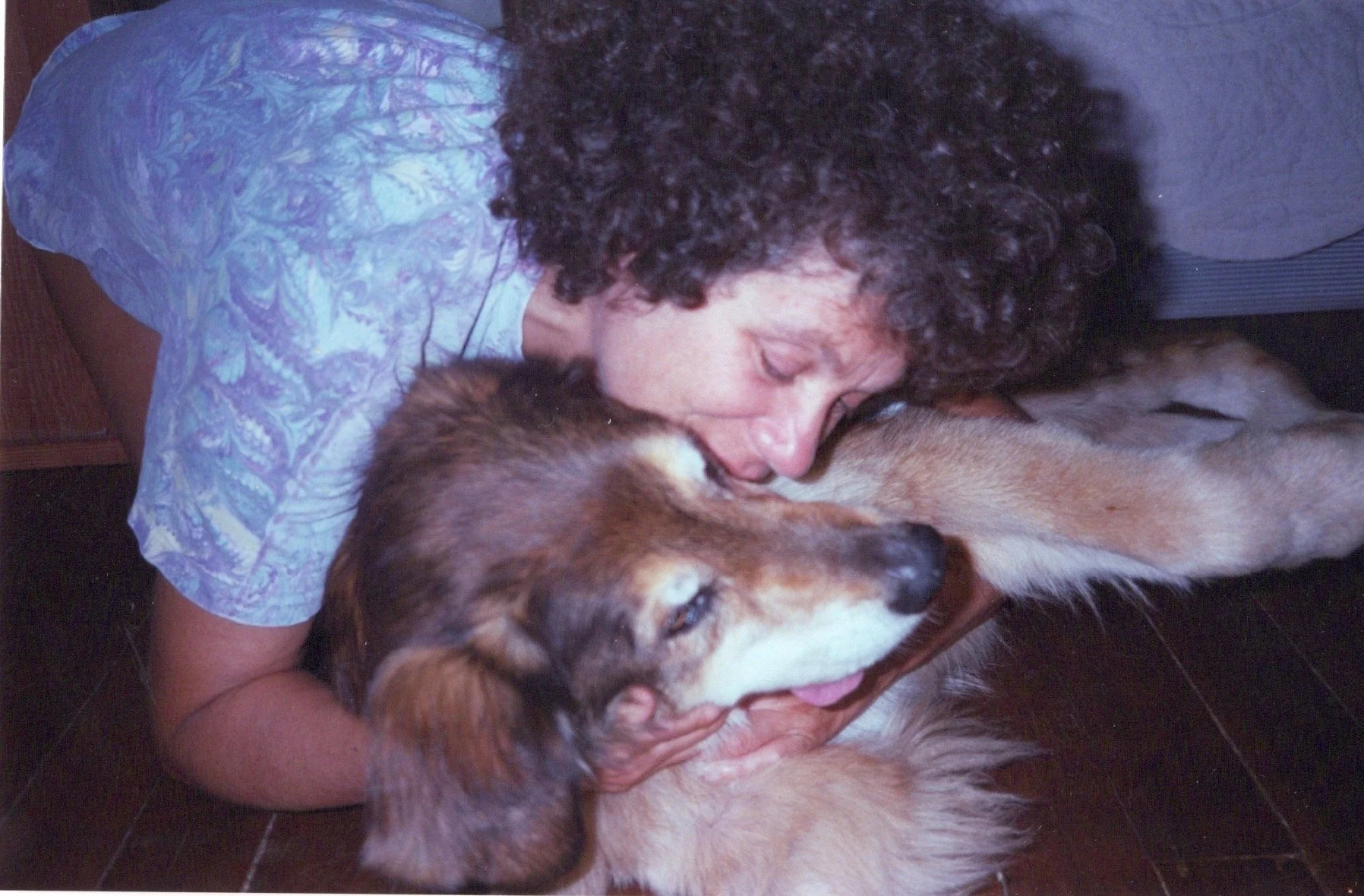 Diana with her beloved dog Brandy when she was ill in 1995. She died soon after.