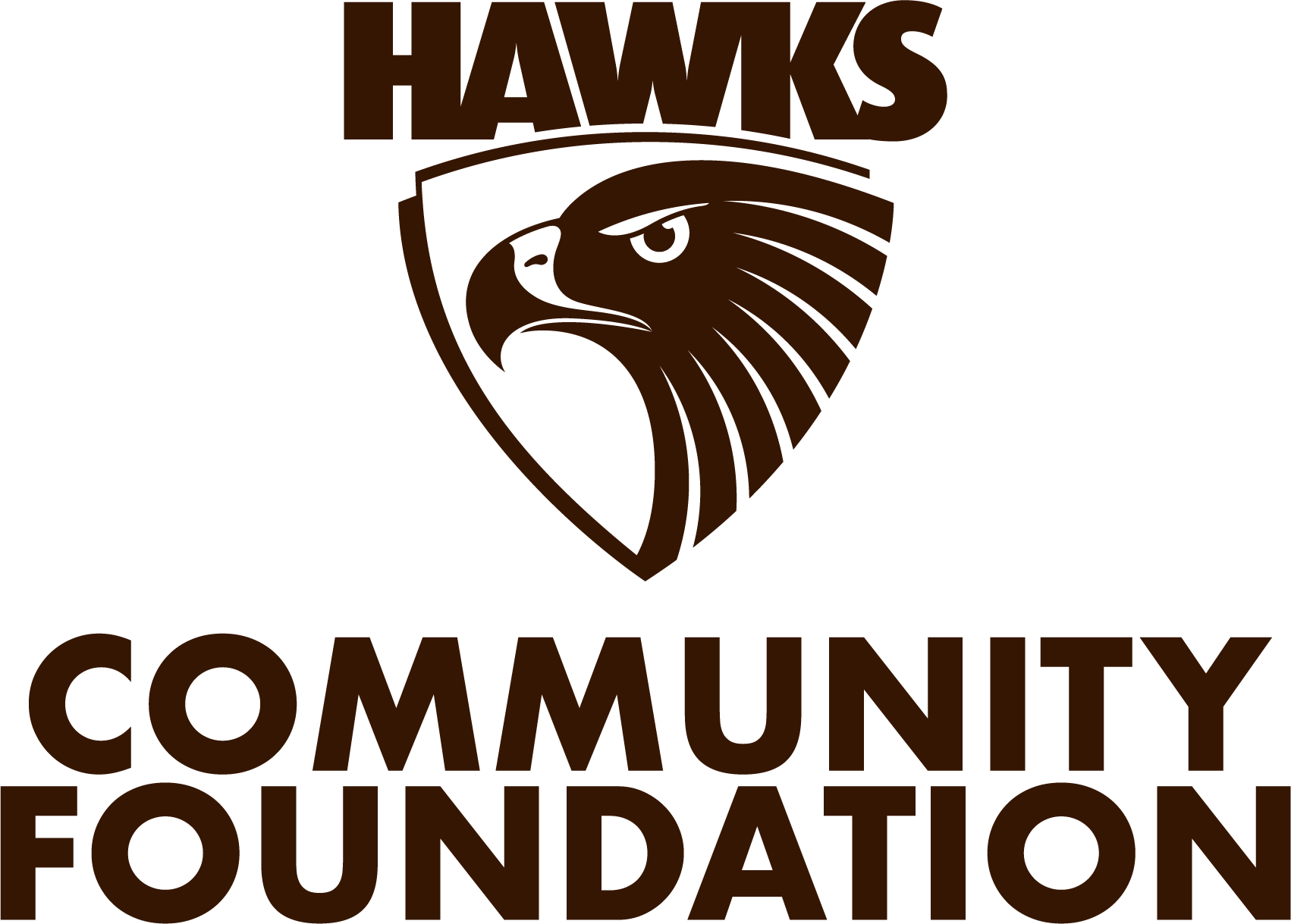 The logo of the Hawkes Community Foundation featuring a stylized eagle's head within a shield shape, with the words 'Hawkes' above and 'Community Foundation' below.