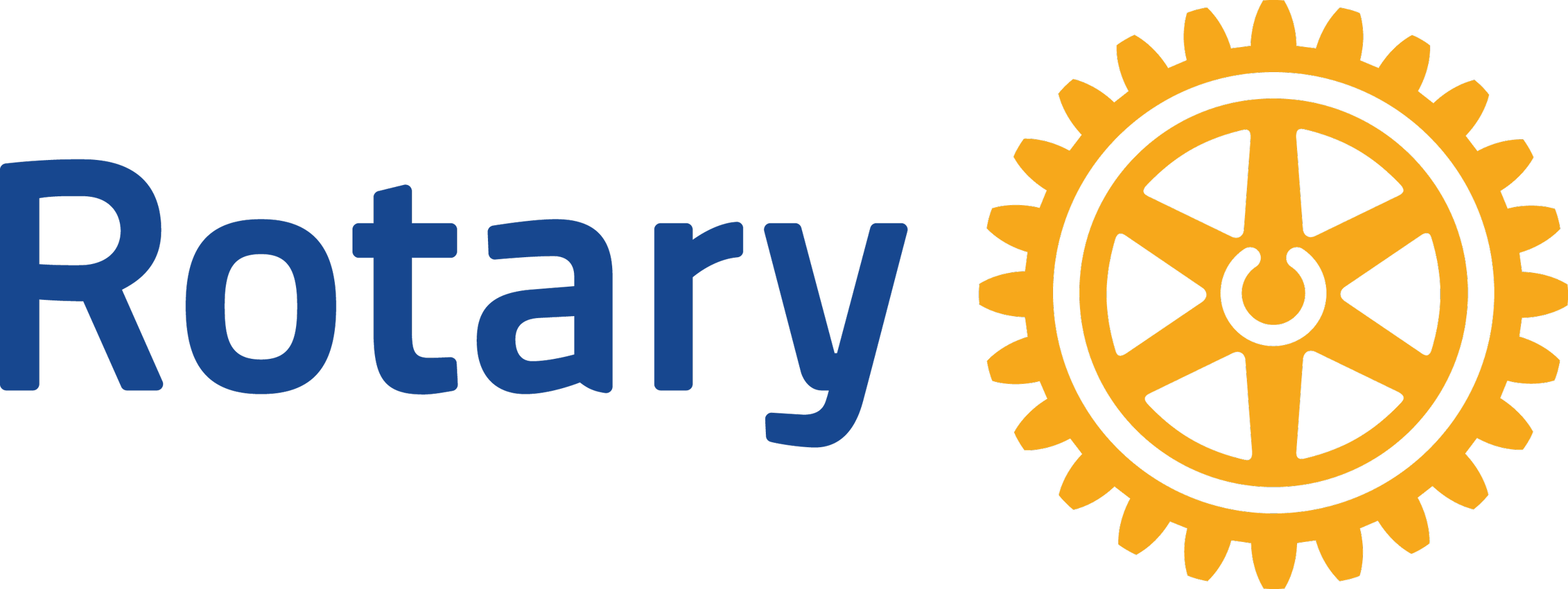 Rotary logo with blue text and a yellow gear emblem.