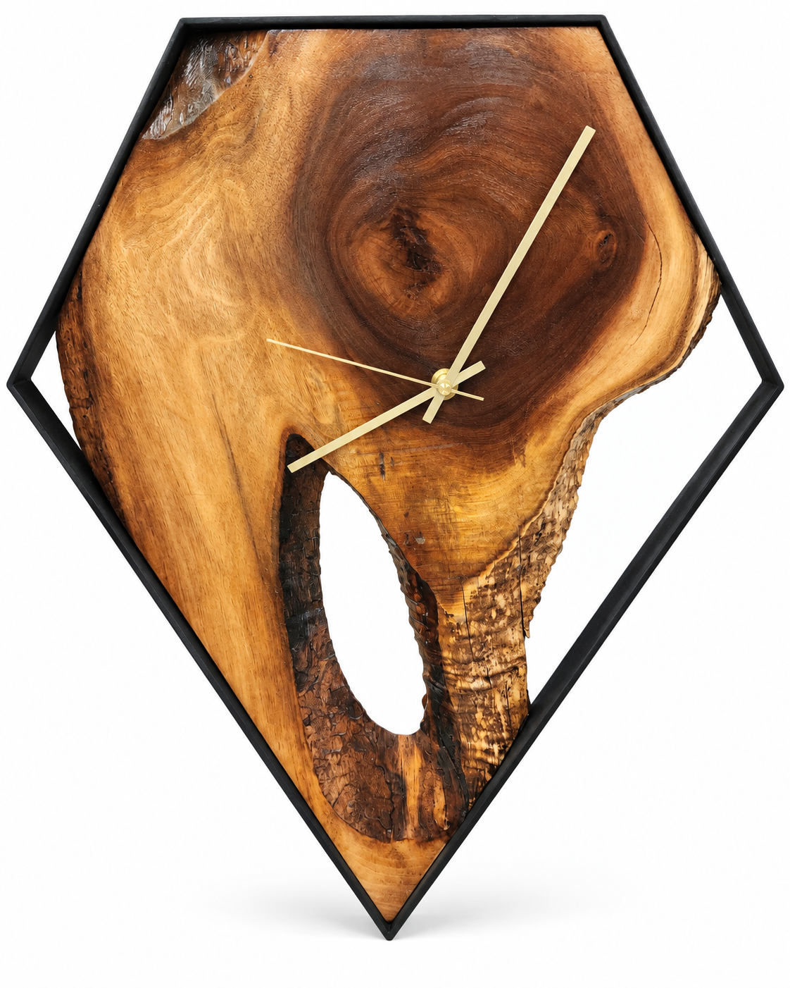 Diamond Live Edge Walnut Clock