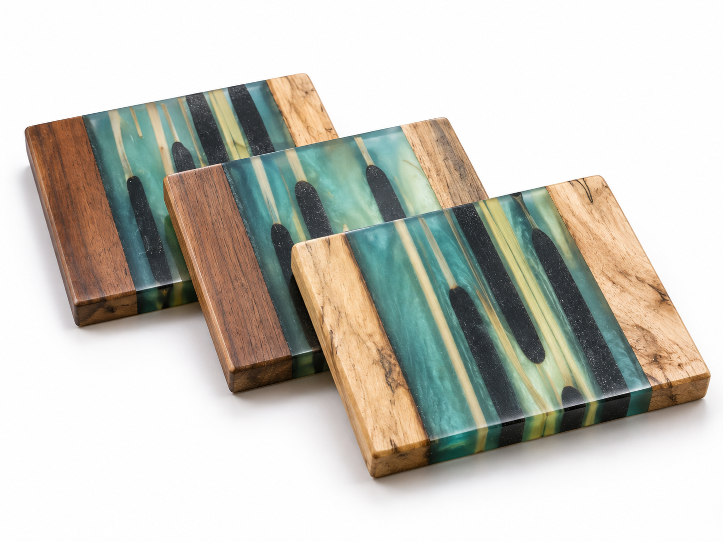 Teal Stripe Coaster