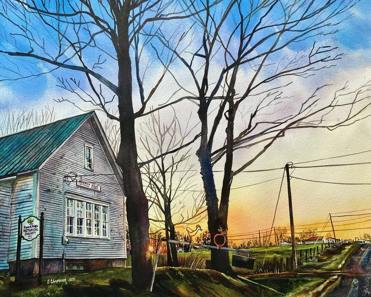 The Village Green Preservation Society. 2023. Watercolour on paper. 