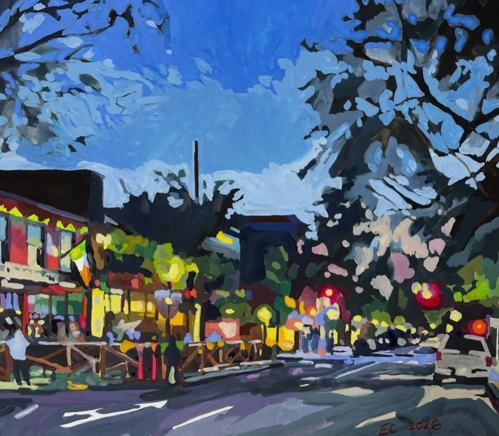 Sat at the bar where the drinks did flow. 2026. Gouache on paper. 