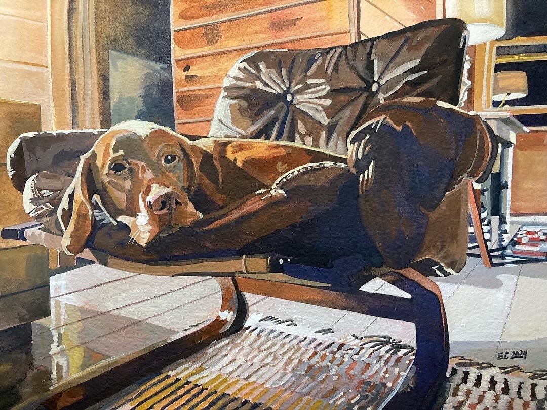 Chesterfield King. 2023. Gouache on paper. 