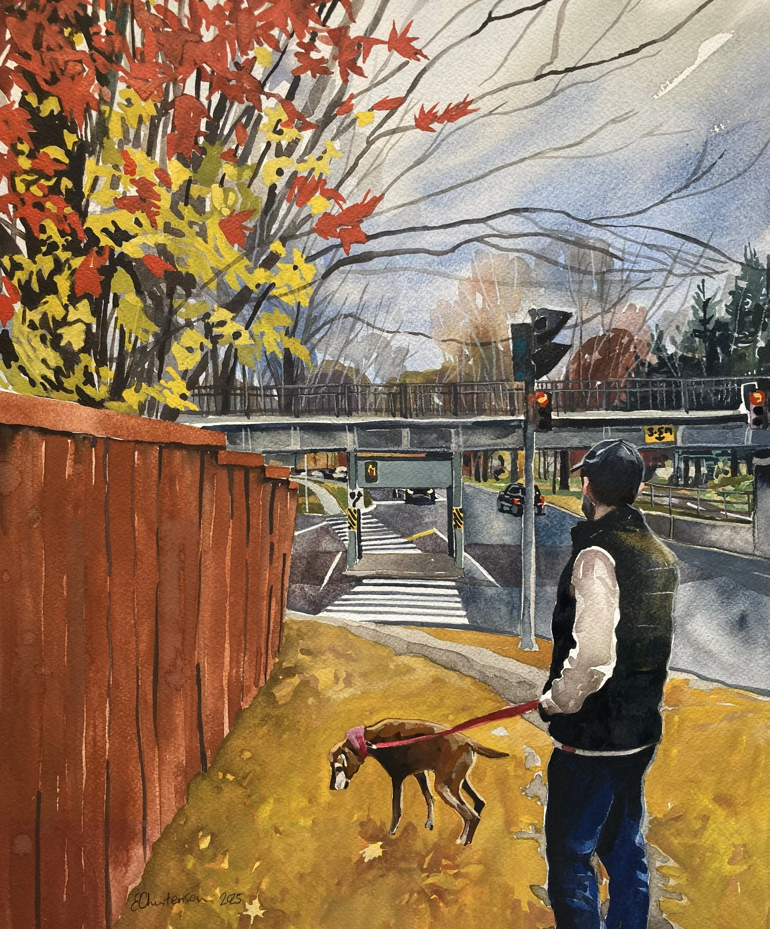 If you see her say hello. 2025. Watercolour on paper. 