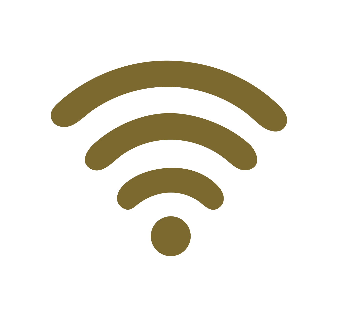 Brown WiFi symbol on a white background