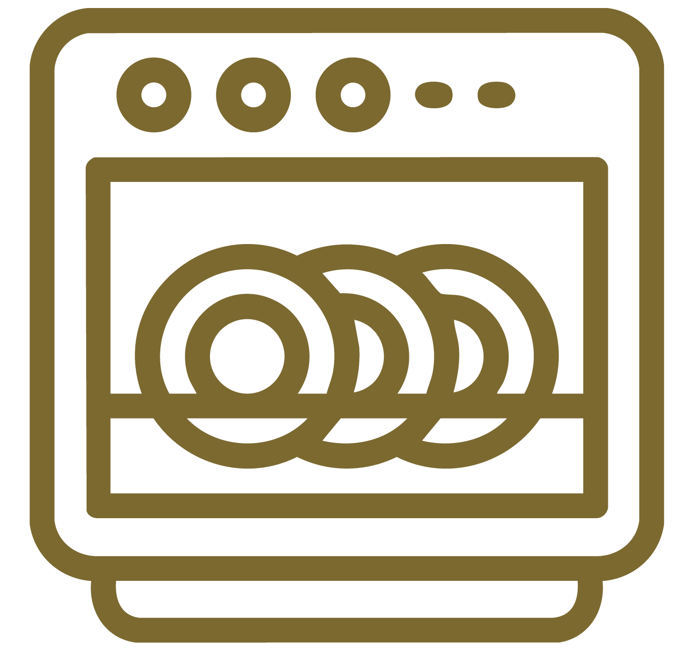 Icon of a dishwasher with plates inside