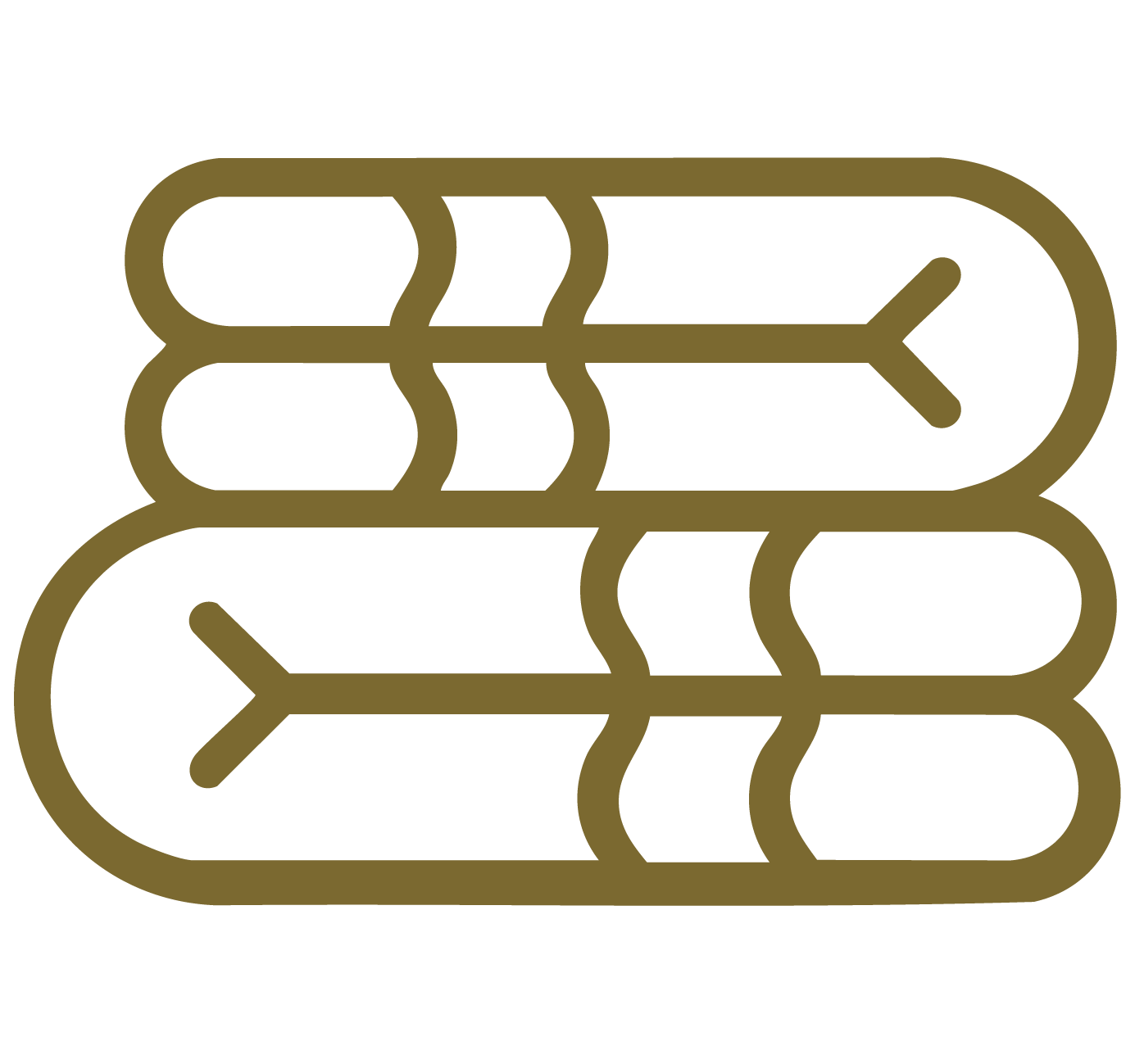 Icon of a folded blanket with an arrow pattern
