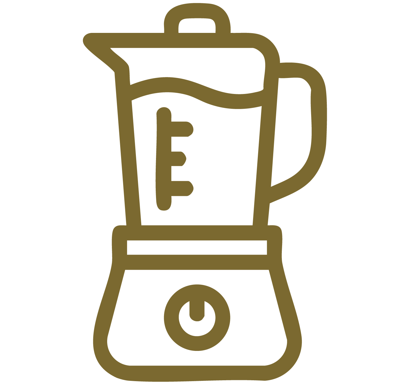 Icon of a blender with a jar and handle.