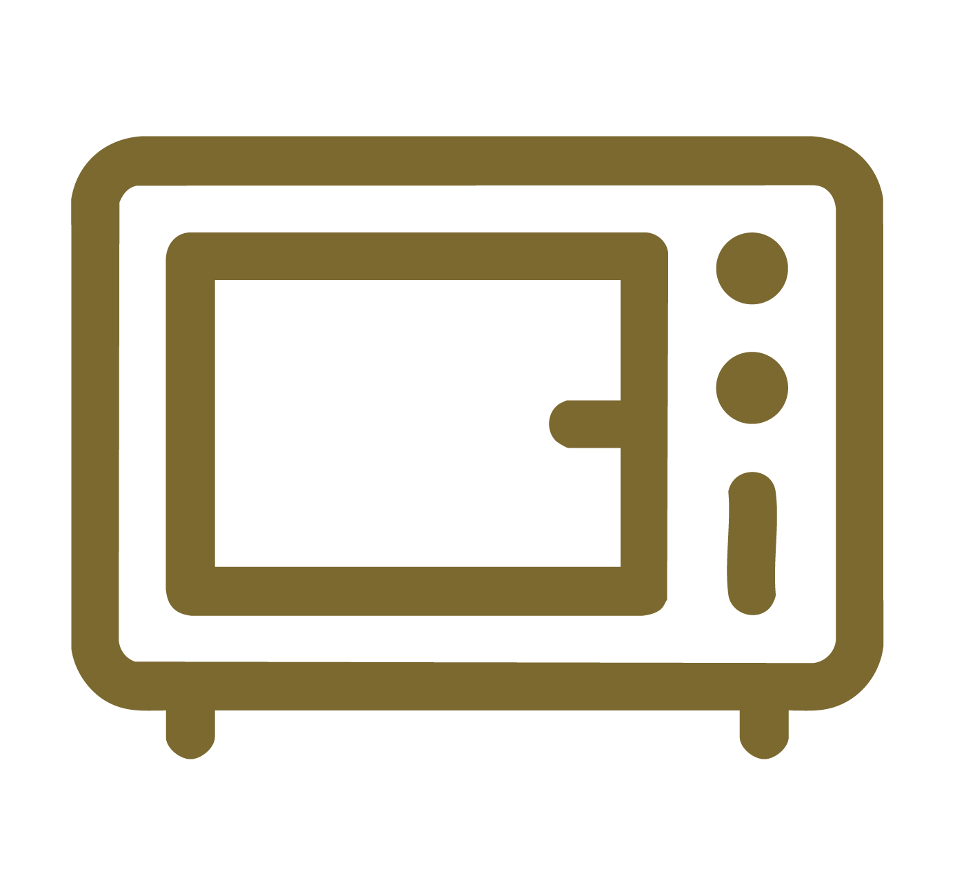 Brown microwave oven icon with buttons