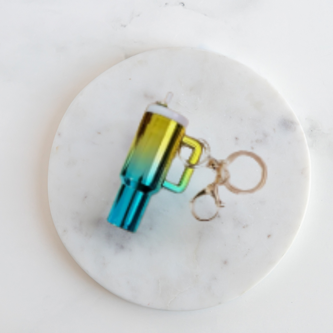 Stanley Cup Keychain + Lip Balm - Teal Ombre.png