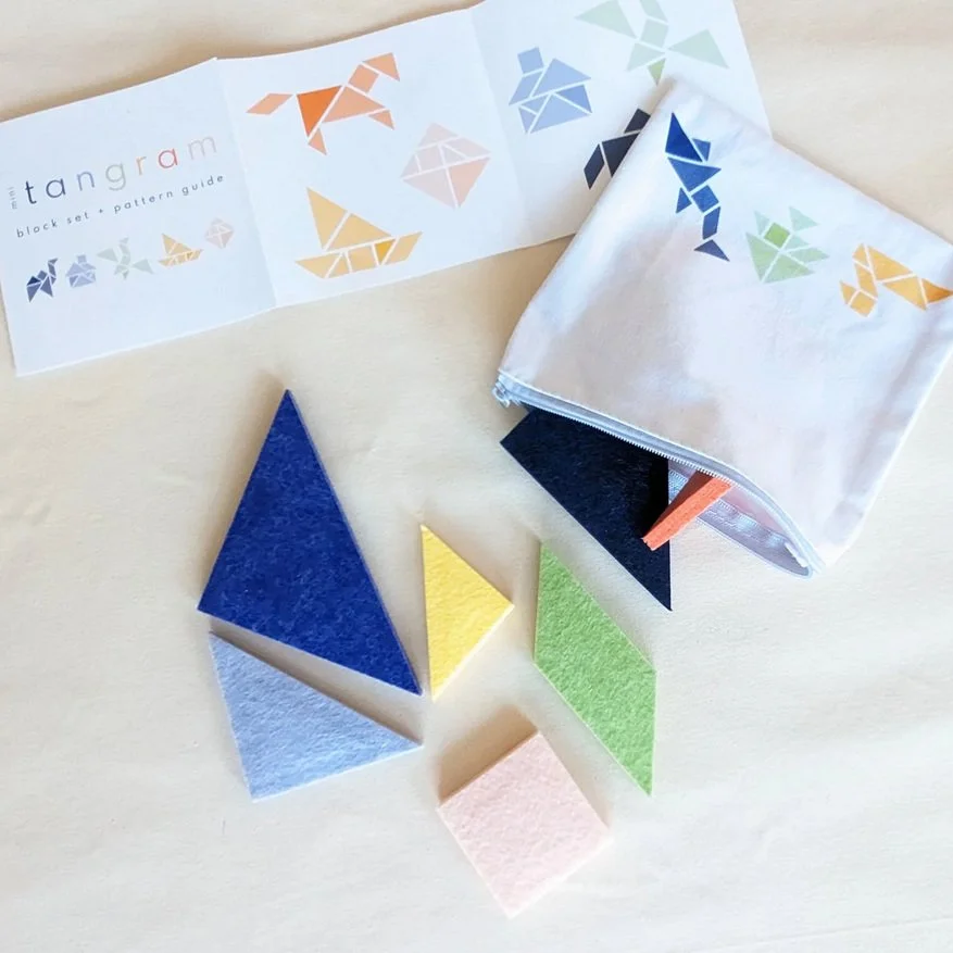 Mini Tangram + Zipper Pouch Travel Set by Lowercase Toys