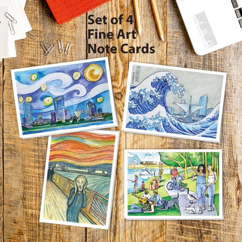 Watercolor Note Card Sets by James Steeno