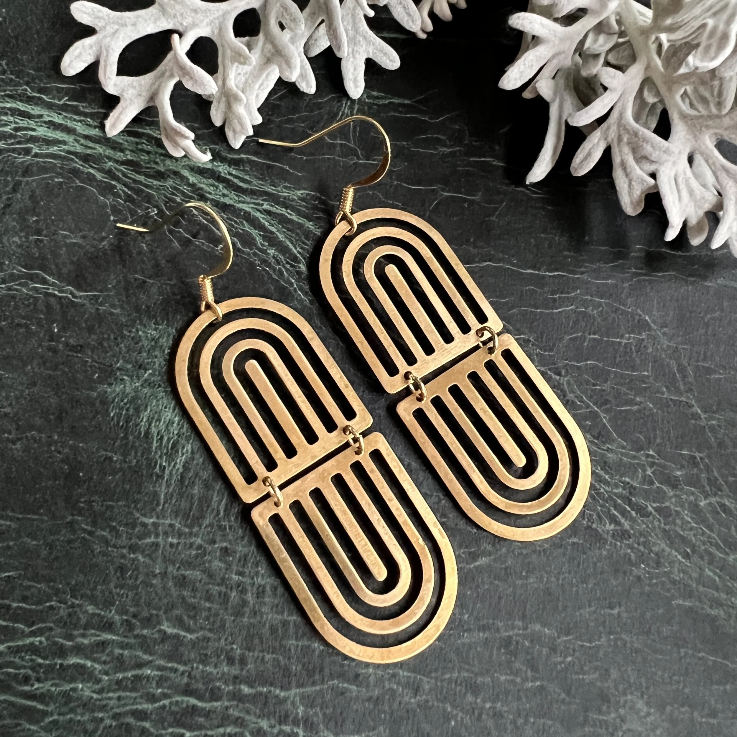 Raw Brass Earrings