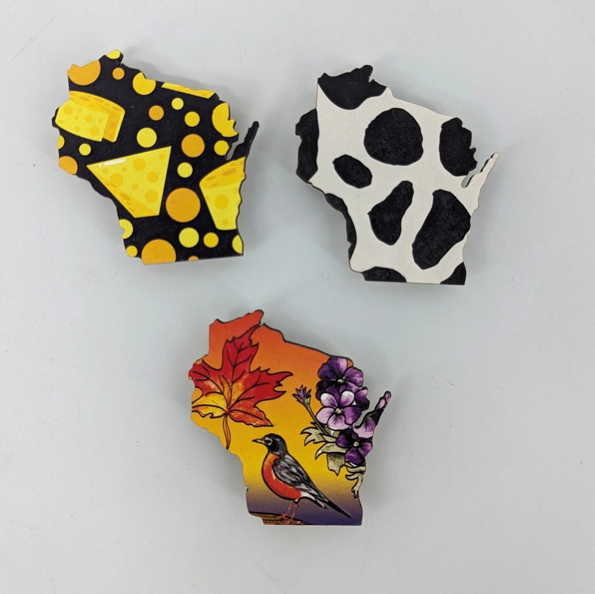 Wisconsin State Icon Magnets by Makery Maven