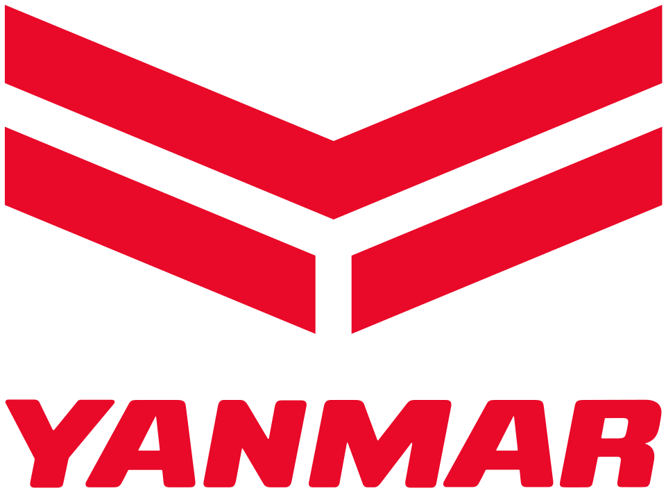 Yanmar logo with red stylized V-shape above the name 'YANMAR' in bold red letters.