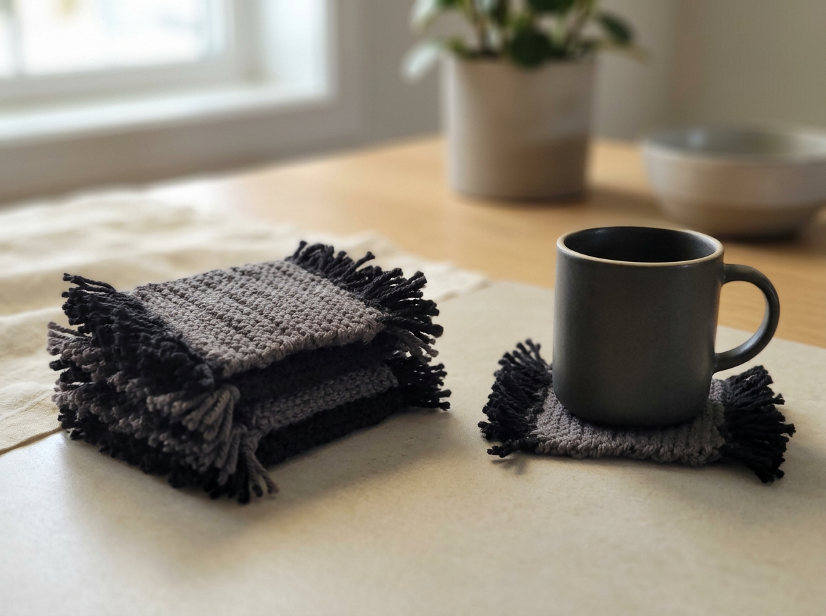 Knitted Mug Rug Set of 4