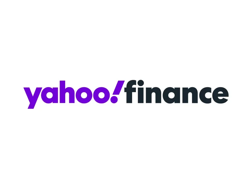 Yahoo! Finance logo with purple 'Yahoo!' and black 'finance' text on a white background.