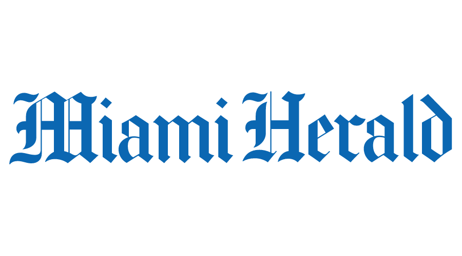 Miami Herald logo in blue Old English font