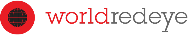 World Red Eye logo featuring a red globe icon and the words 'world' in red and 'reive' in black.