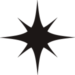 Black starburst shape