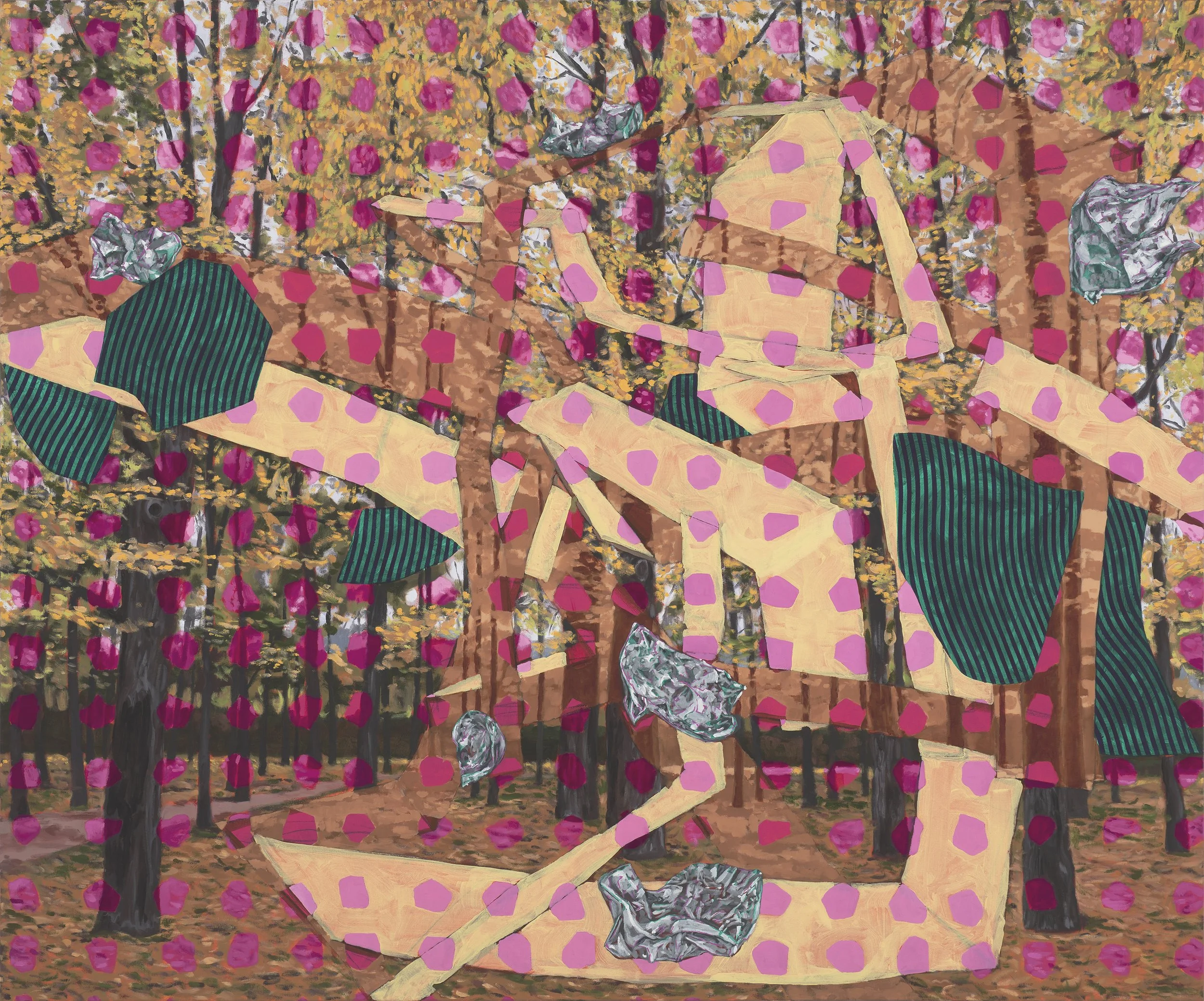 Leaf Litter, 2021, oil and acrylic on canvas. 137 x 180 cm. Photograph: Brenton McGeachie.