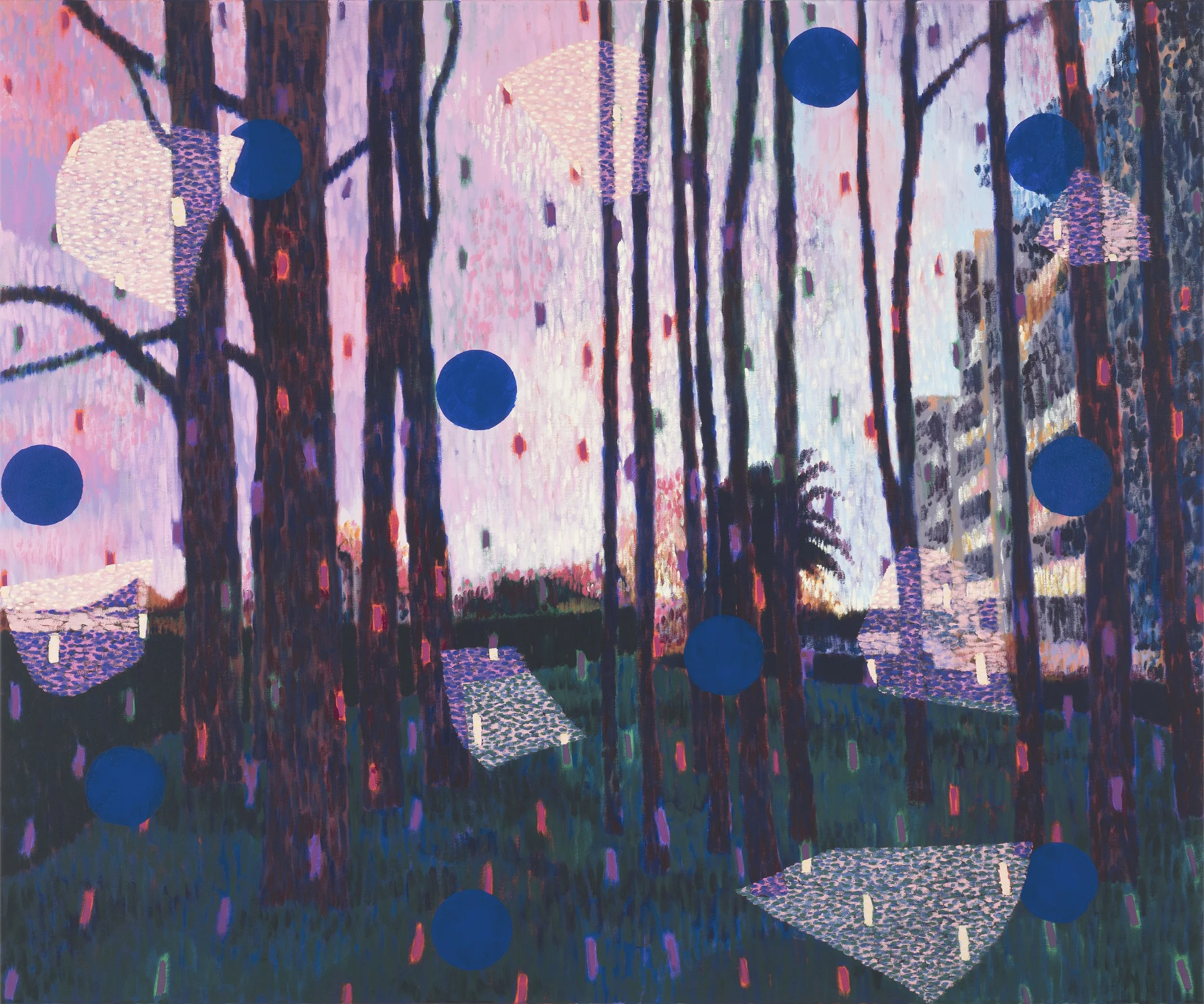 Behind the Casino, 2022, oil and acrylic on canvas. 150 x 180 cm. Photograph: Brenton McGeachie. 