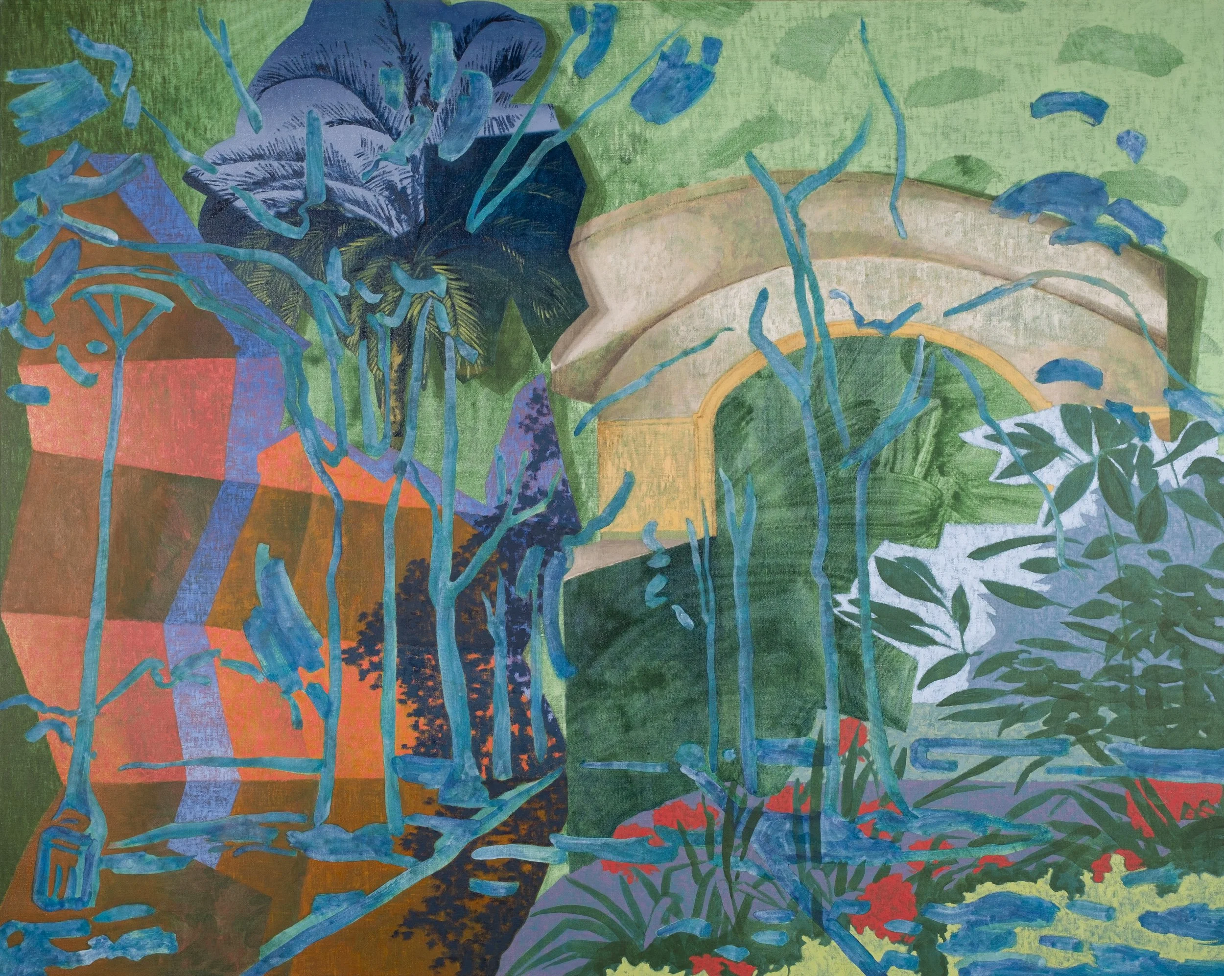 Another Avenue, 2025, oil and acrylic on linen. 112 x 152 cm. Photograph: Davide Carta.