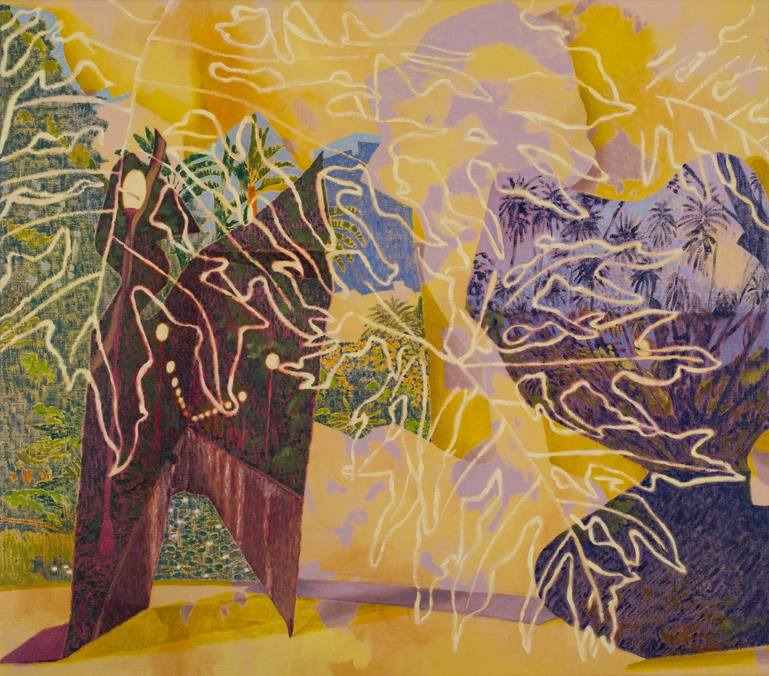 Undergrown, 2024, oil and acrylic on linen. 76 x 86 cm. Photograph: Davide Carta. 
