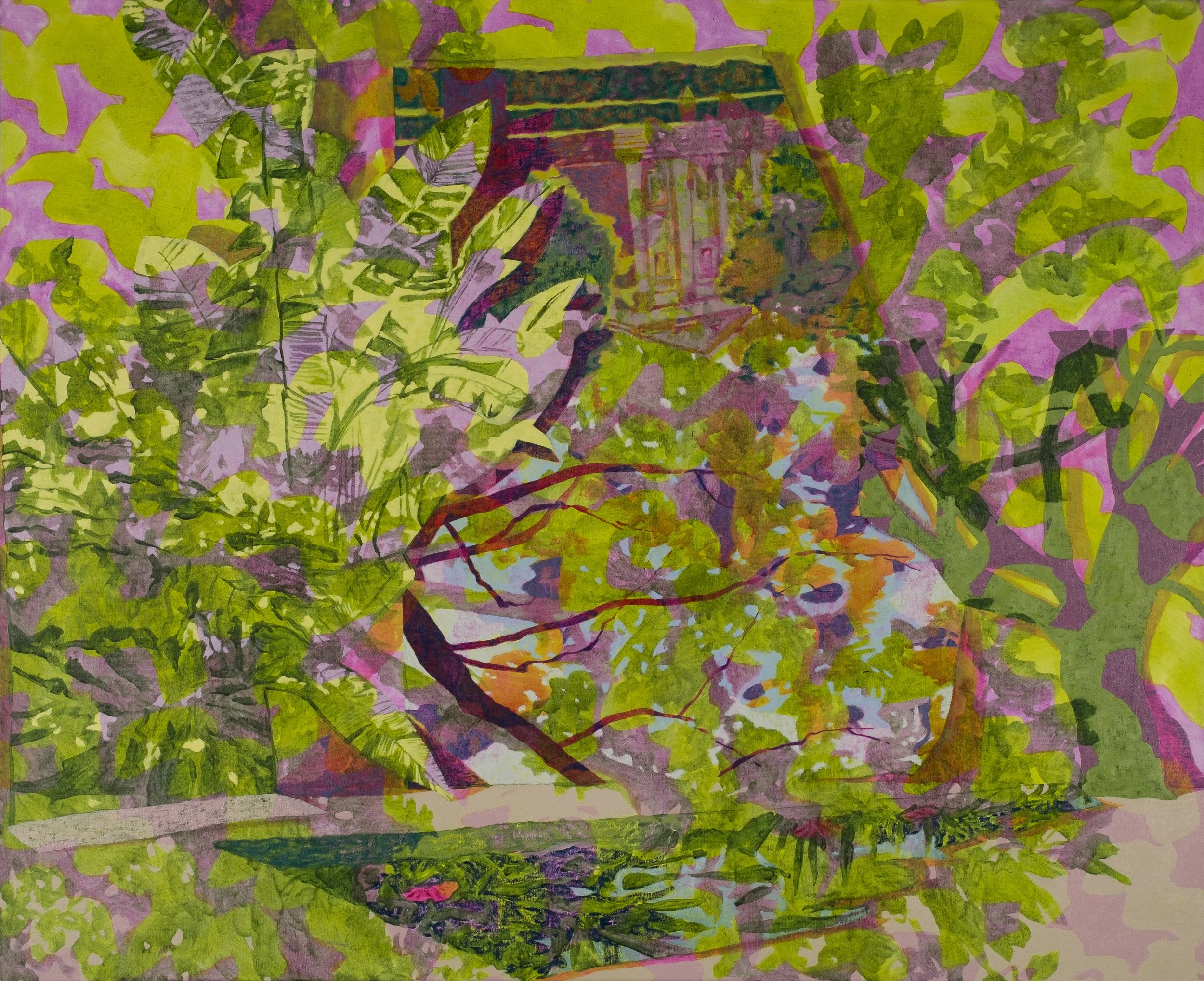 Leaves Changed, 2025, oil and acrylic on linen. 91 x 112 cm. Photograph: Davide Carta. 